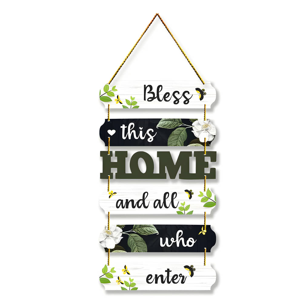 Bless our home door hanging for home decoration wooden craft decor living room  hall entry door decoration gift