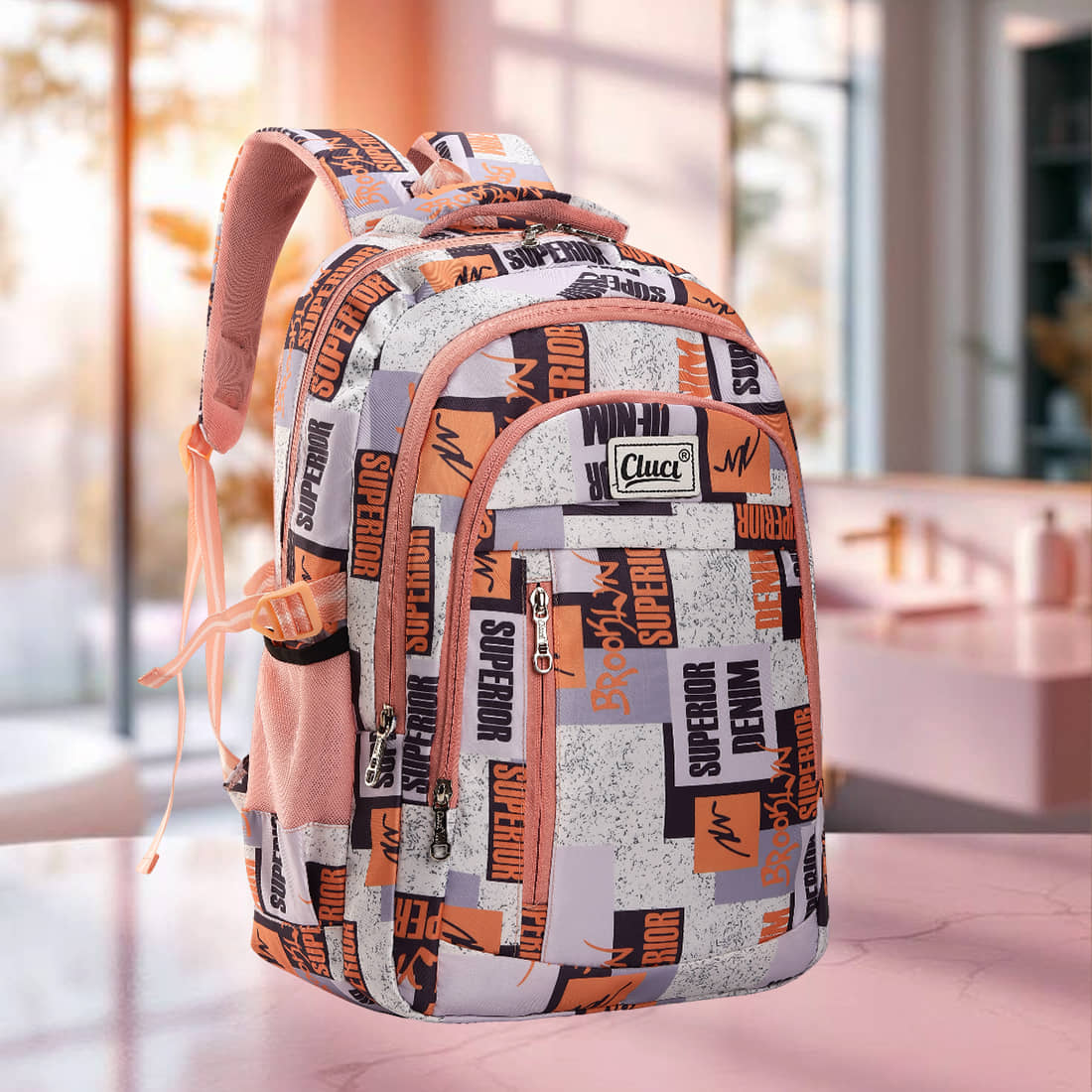 CLUCI 30 Ltrs Polyester Backpack *For Boys & Girls ( Orange ) - Handbags | Buy online on ZillyBuy