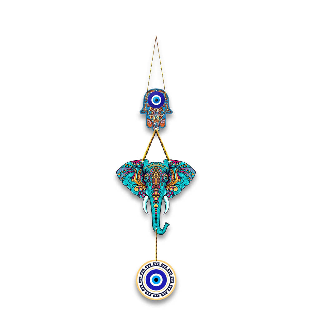 Evil eye elephant wall hanging showpiece for home decoration wall hanging decor wall decoration living room hall door decoration decorative items gift home decor