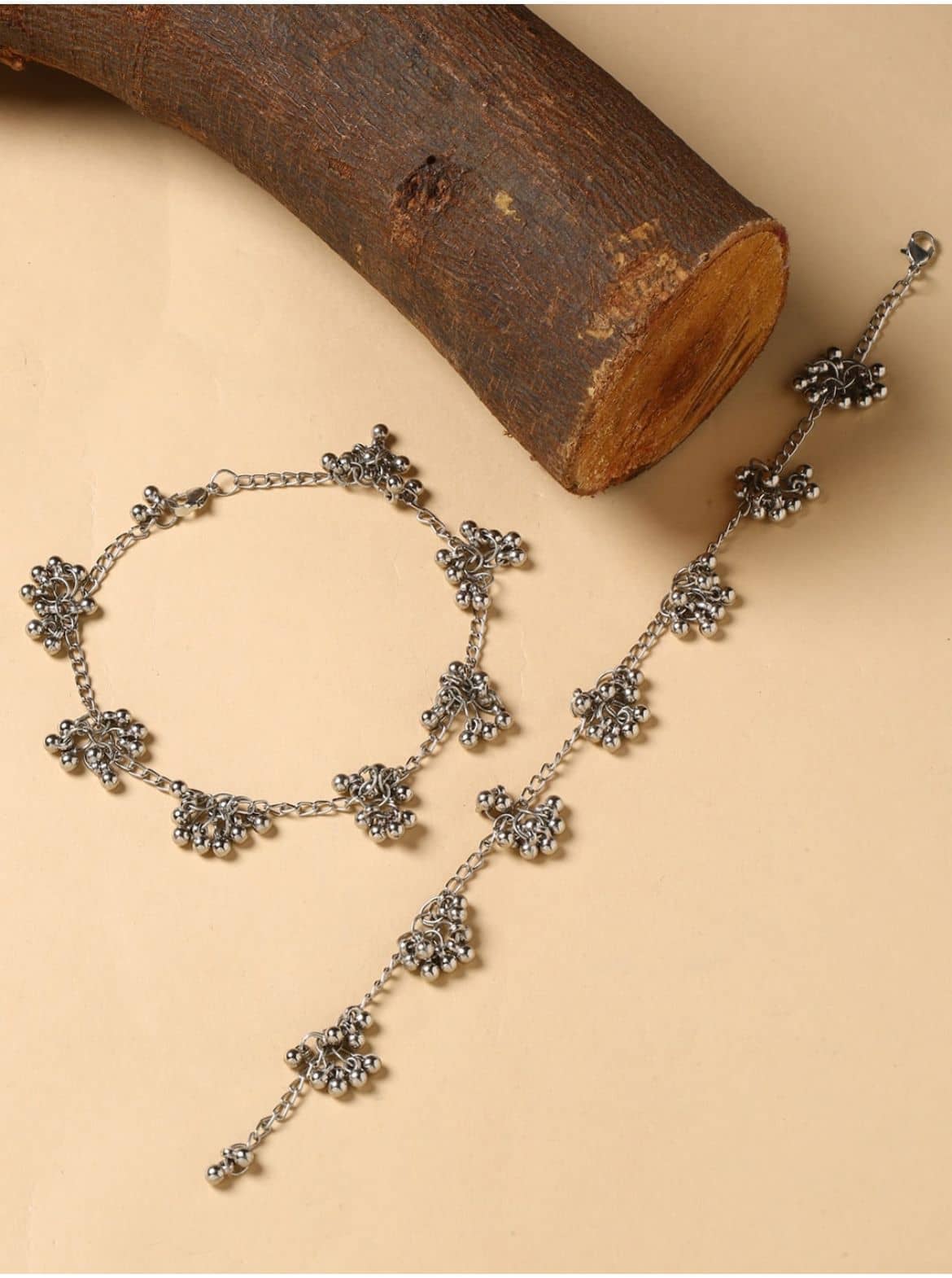 MEWOW TRENDS Black Anklets ( Pack of 2 ) - Anklets | Buy online on ZillyBuy