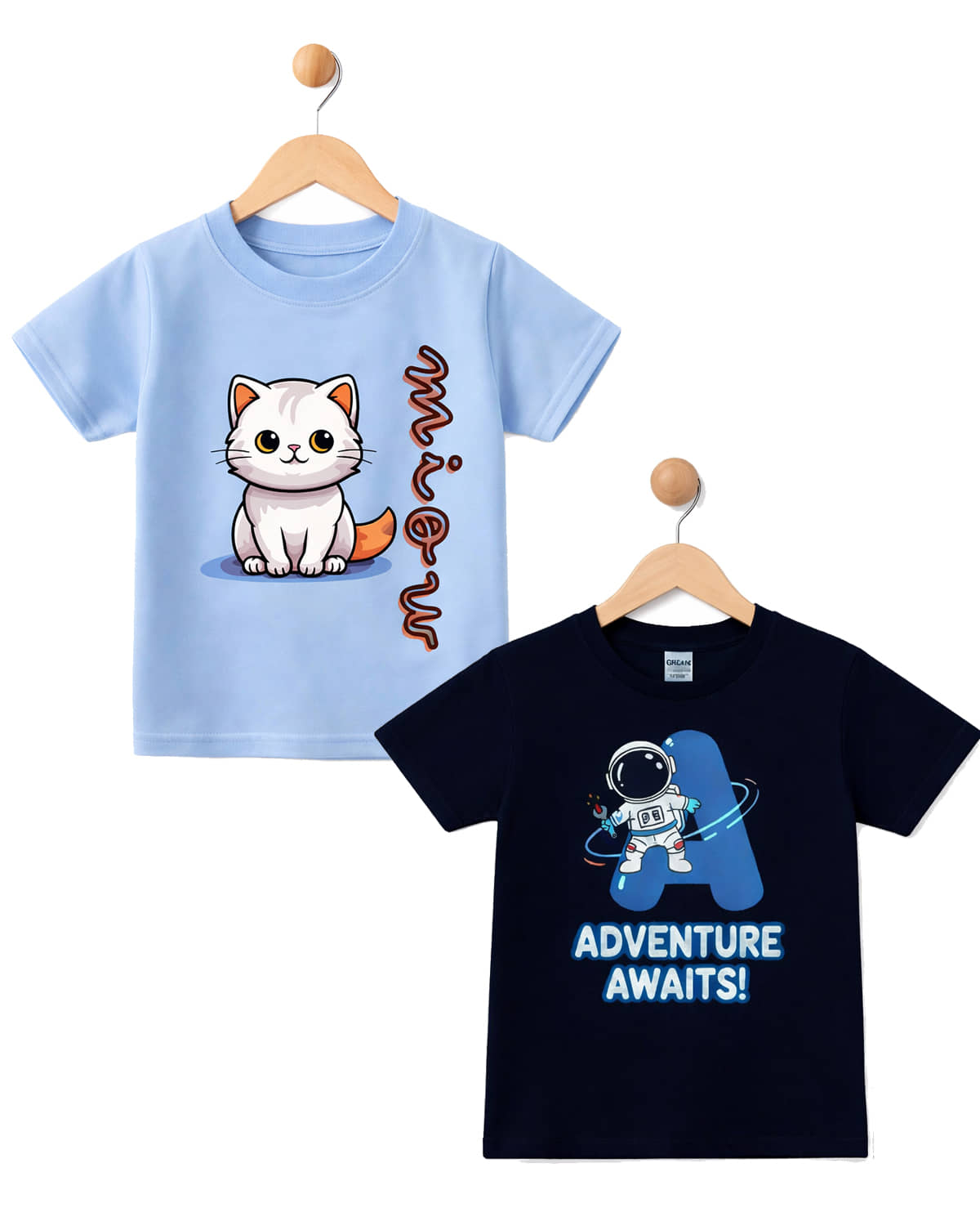 RBF84 Pack of 2 Boys & Girls Cotton Blend T-Shirt ( Multicolor3 )