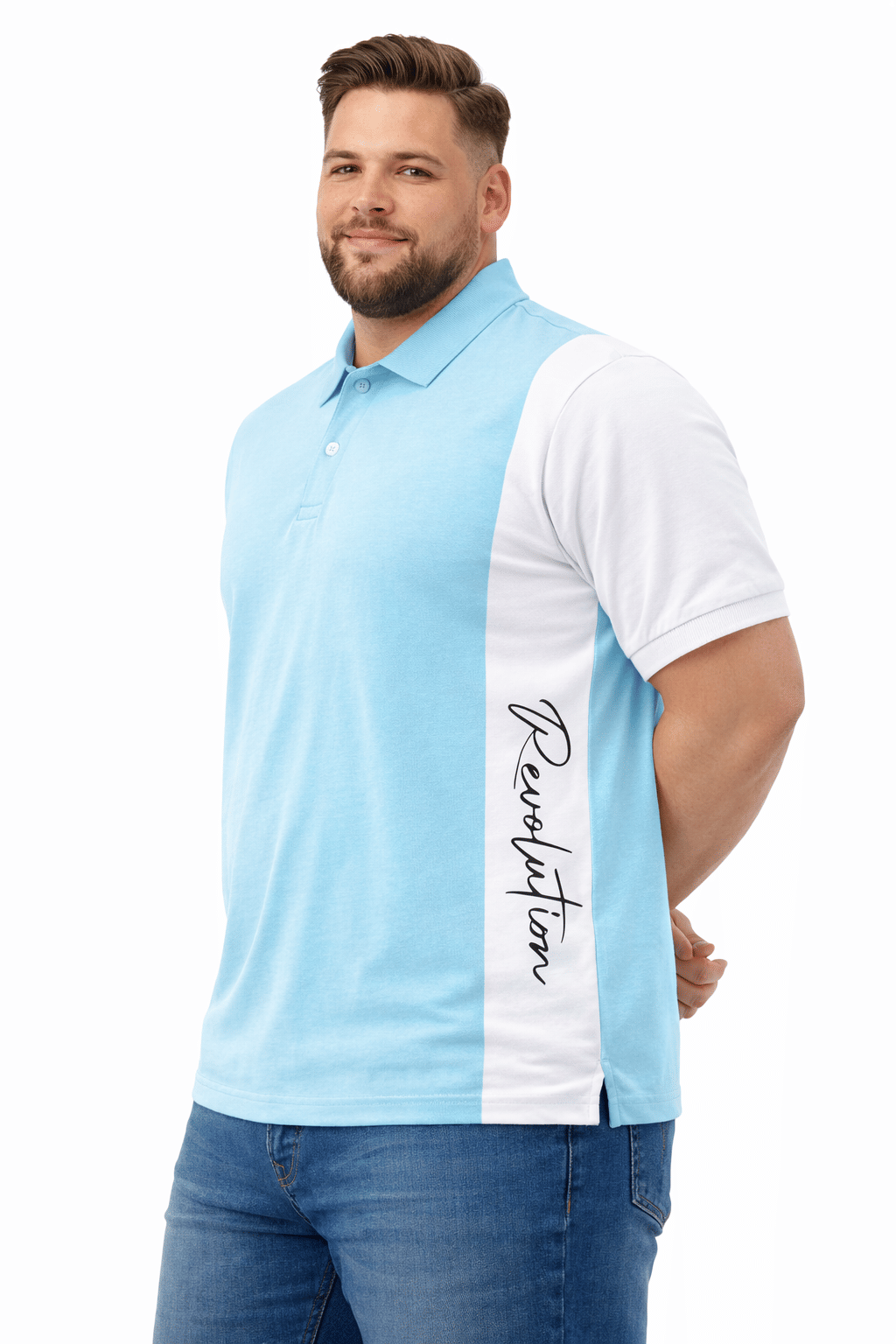 STYLE ACCORD Men Cotton Blend Regular Fit Solid Polo T Shirt ( Aqua )