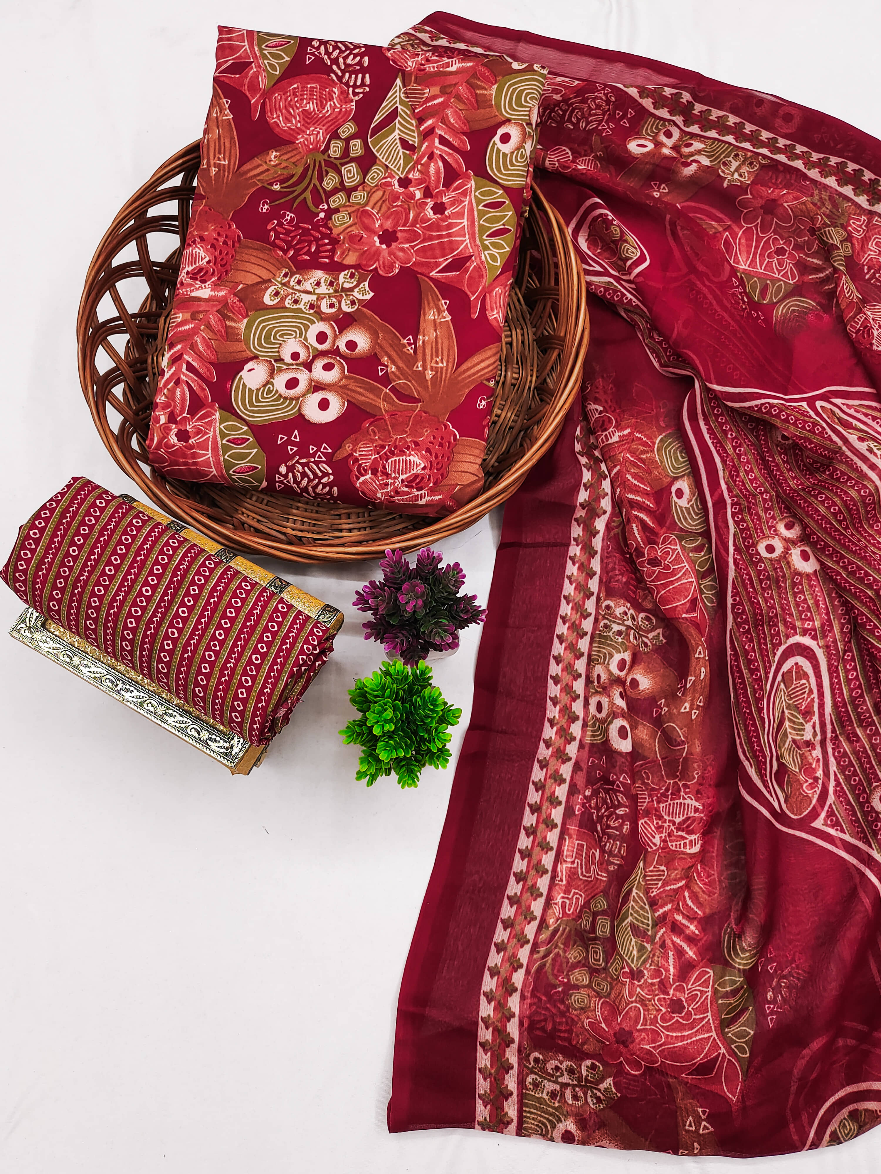 ANAND SAREES Women's Crepe Unstitched Salwar Suit - Unstitched Fabrics | Buy online on ZillyBuy