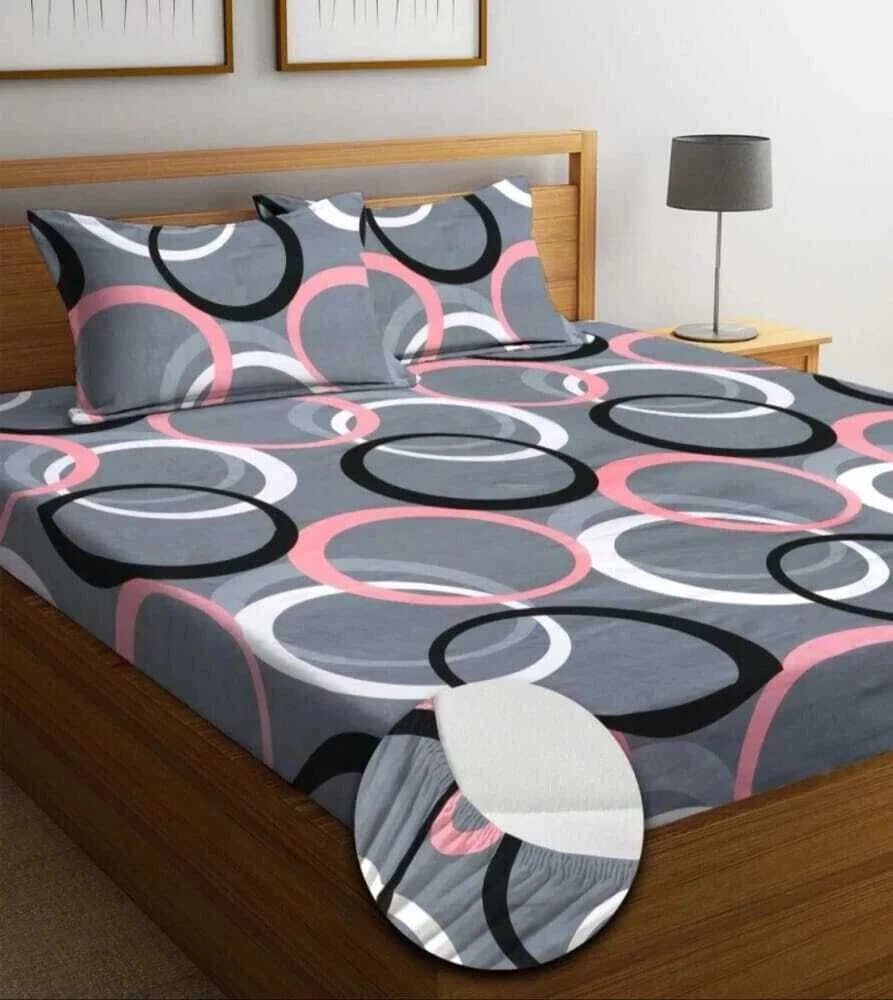 Decent Home Blue Cotton 1 Double Bedsheet with 2 Pillow Covers ( 254 cm x 228 cm )