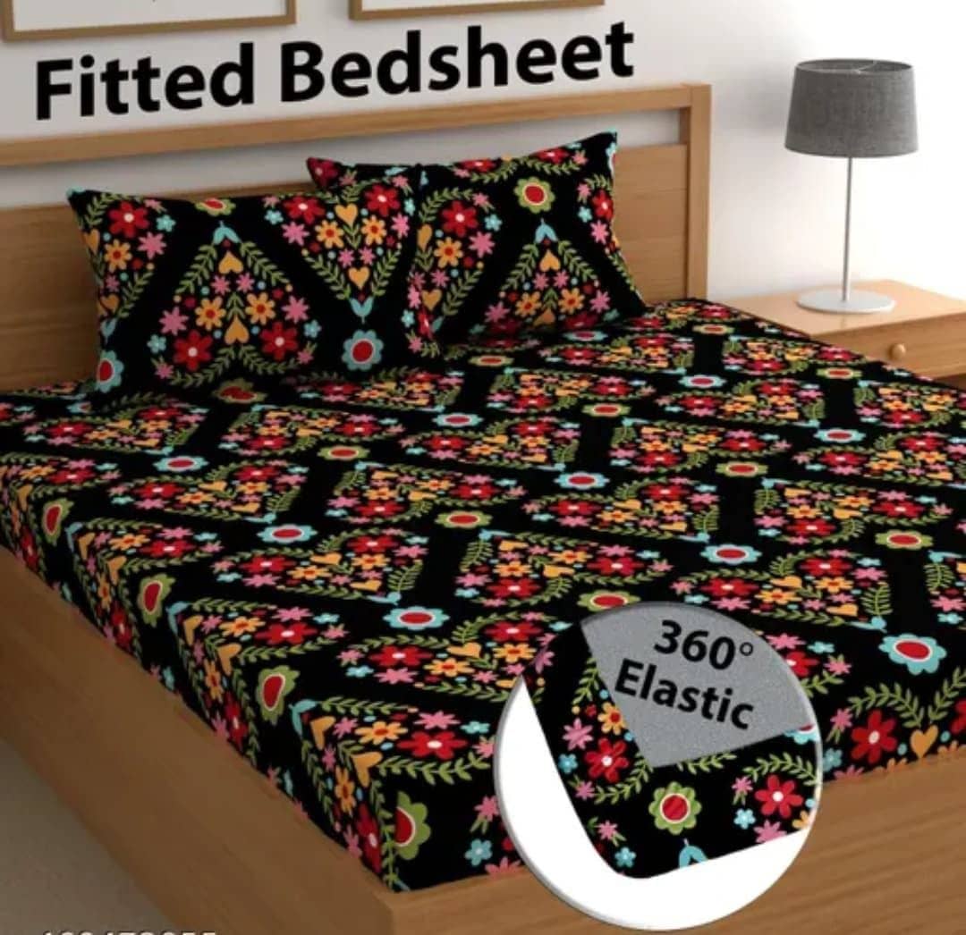 Decent Home Blue Cotton 1 Double Bedsheet with 2 Pillow Covers ( 225 cm x 225 cm )