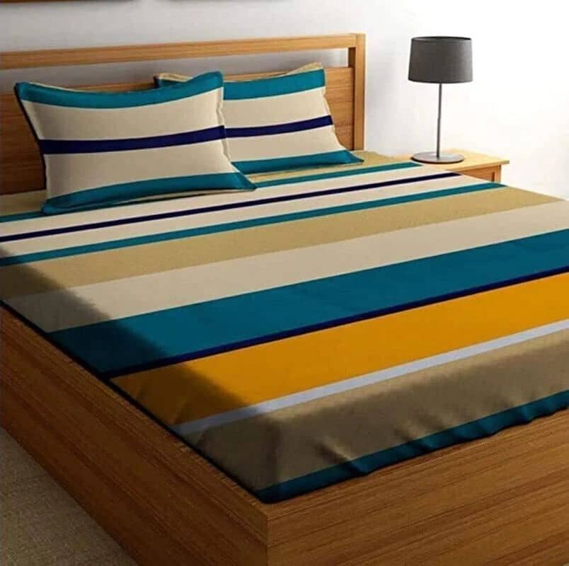 Decent Home Multicolor Cotton 1 Single Bedsheet with 2 Pillow Covers ( 225 cm x 121 cm )