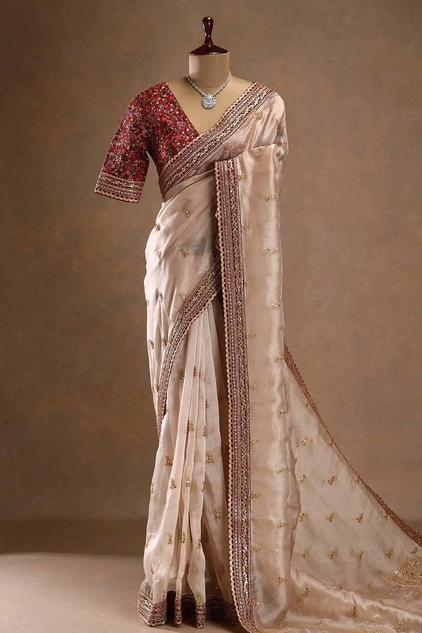 INDIAN SILKS Jimmy Choo Embroidered Regular Saree With Unstitched Blouse Piece ( Multicolor ) - Sarees | Buy online on ZillyBuy