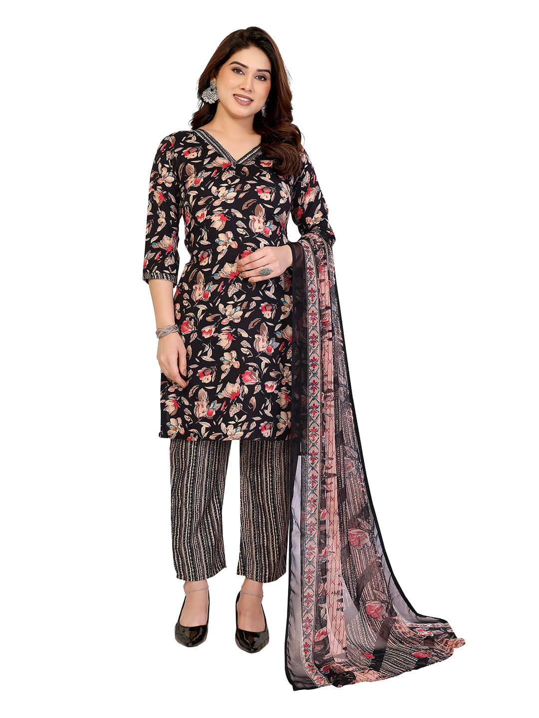 Kashvi Sarees Women's Crepe Unstitched Salwar Suit - Unstitched Fabrics | Buy online on ZillyBuy