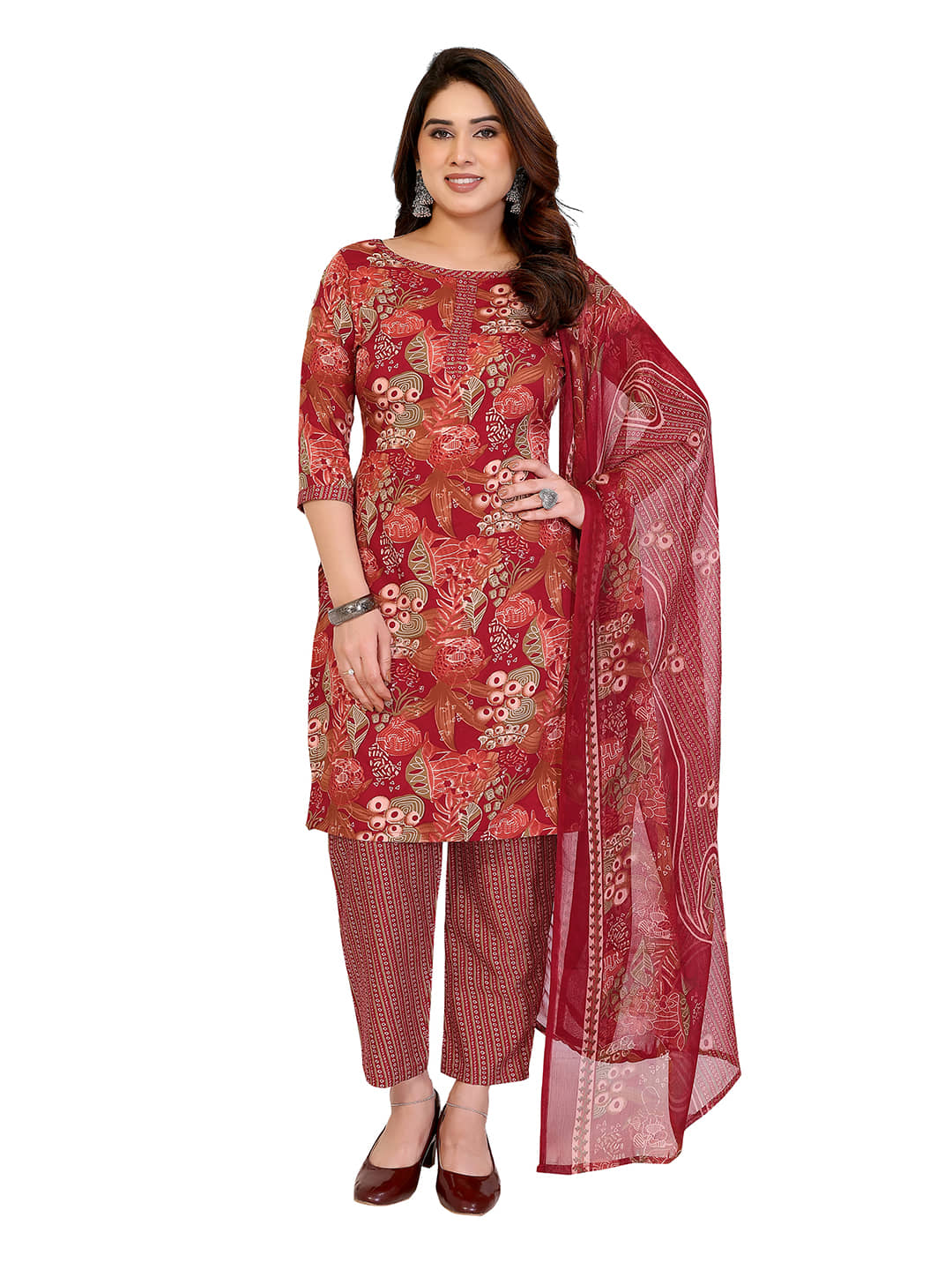 Kashvi Sarees Women's Crepe Unstitched Salwar Suit - Unstitched Fabrics | Buy online on ZillyBuy