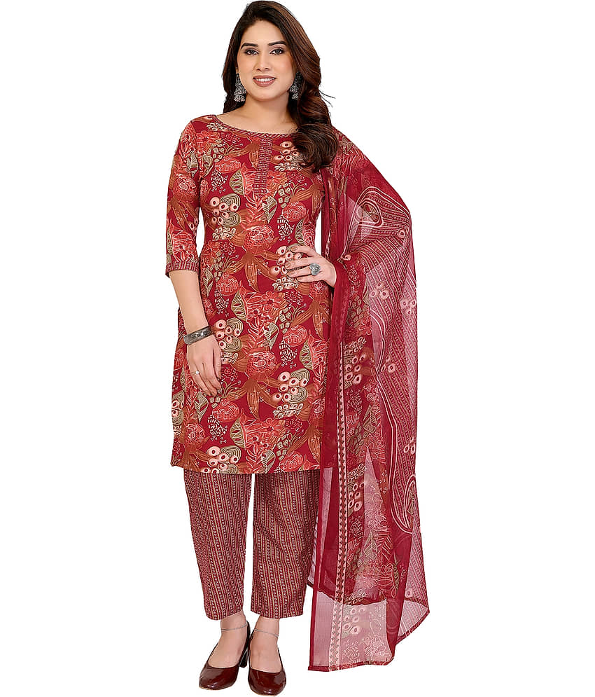 Kashvi Sarees Women's Crepe Unstitched Salwar Suit - Unstitched Fabrics | Buy online on ZillyBuy