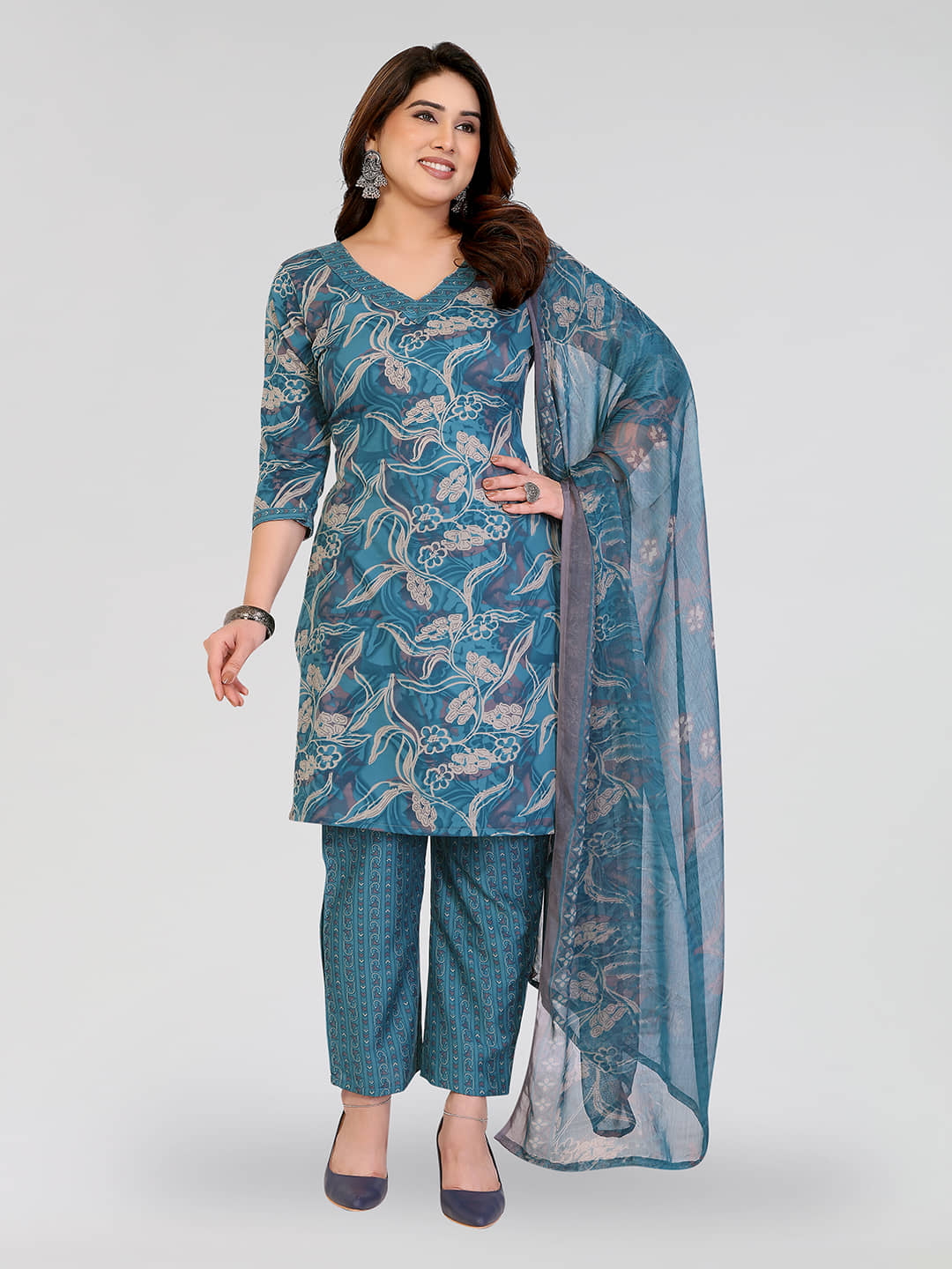 Kashvi Sarees Women's Crepe Unstitched Salwar Suit - Unstitched Fabrics | Buy online on ZillyBuy
