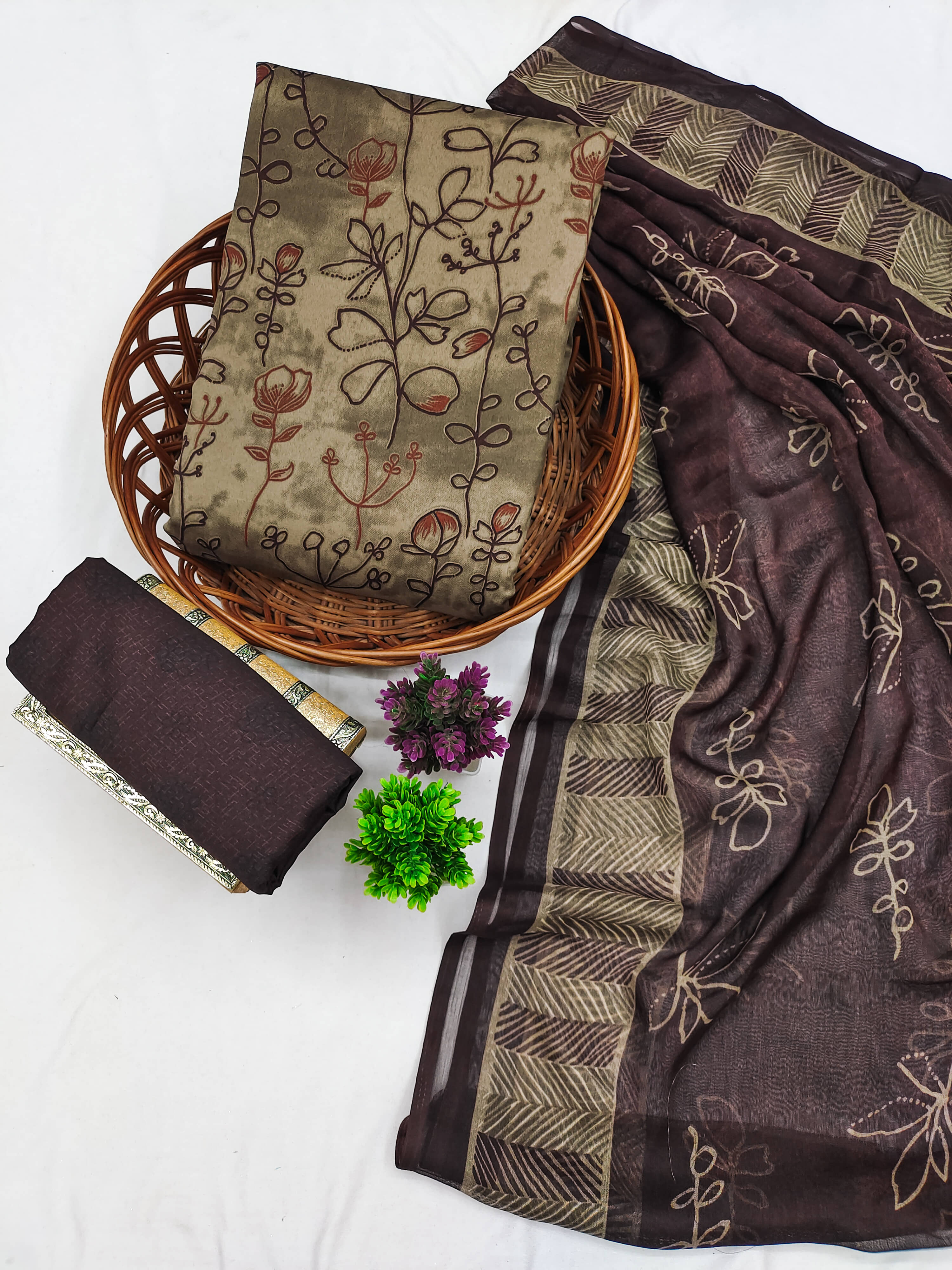 Kashvi Sarees Women's Crepe Unstitched Salwar Suit - Unstitched Fabrics | Buy online on ZillyBuy