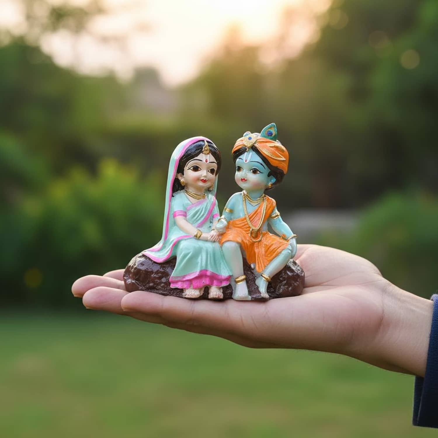 Unico Traders Polyresin Radha Krishna Idol ( 10 cm )