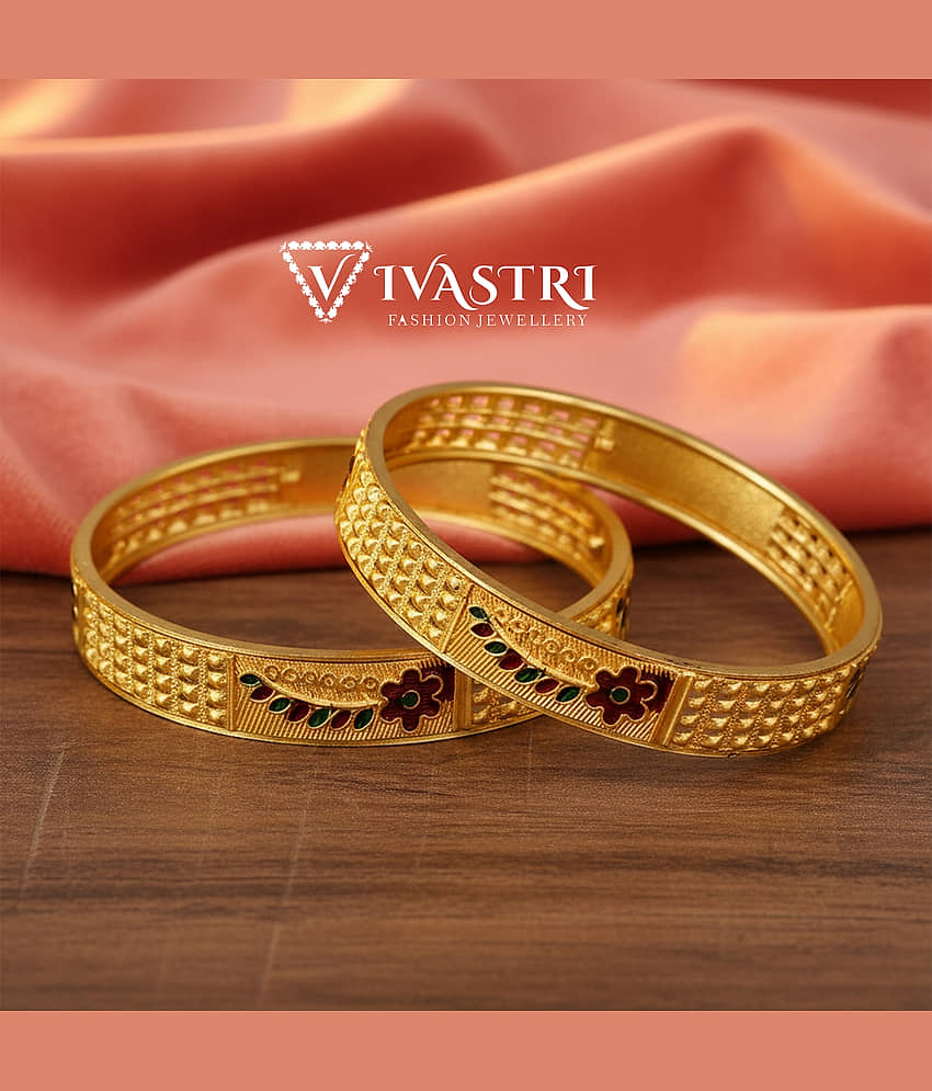 VIVASTRI Gold Bangle Set ( Pack of 2 ) - Bangles & Bracelets | Buy online on ZillyBuy