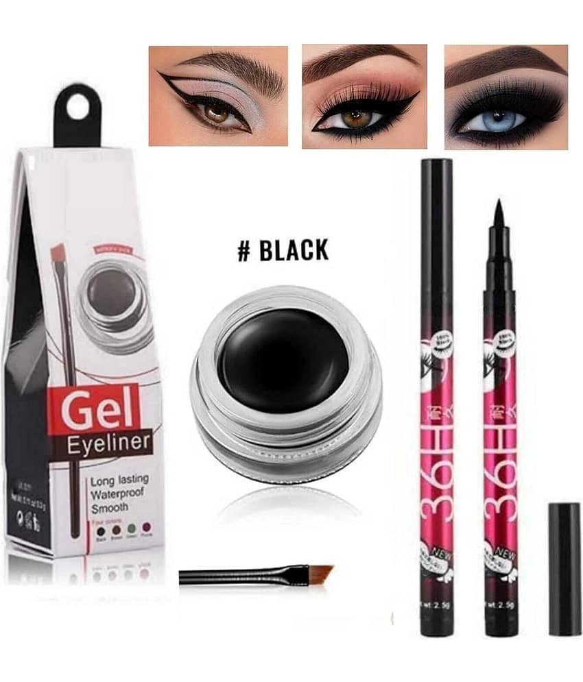 Facejewel Black Natural Kajal 100 g Gel ( Pack of 3 ) - Makeup - Eyes | Buy online on ZillyBuy