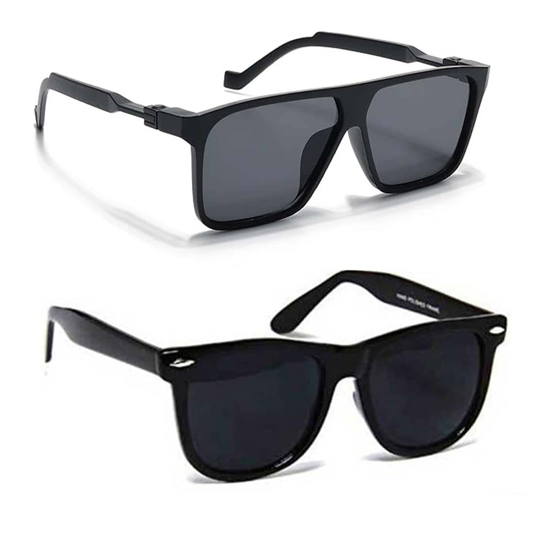Elligator Black Rectangular Sunglasses ( Pack of 2 ) - Sunglasses | Buy online on ZillyBuy