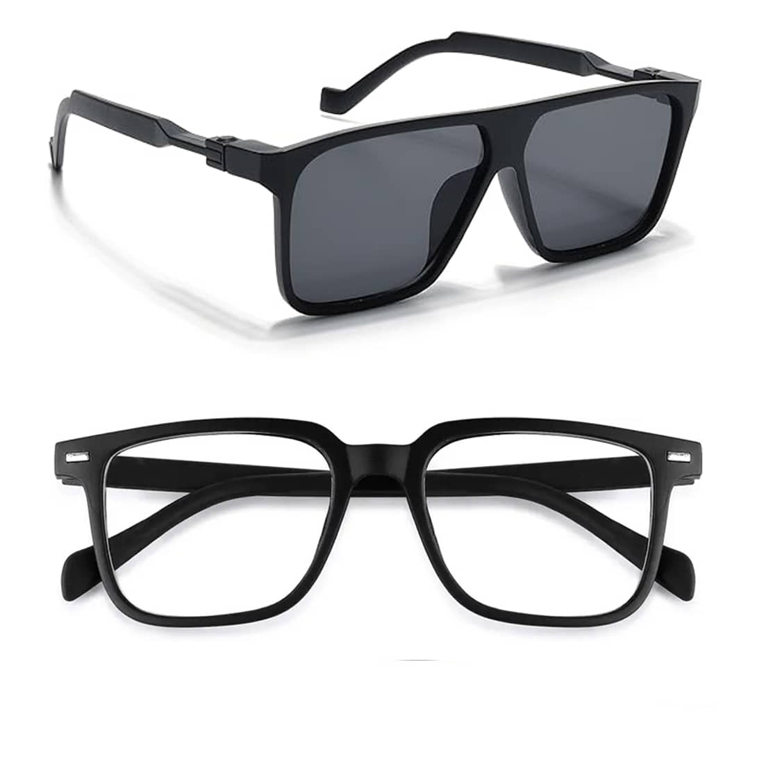 Elligator Black Rectangular Sunglasses ( Pack of 2 ) - Sunglasses | Buy online on ZillyBuy