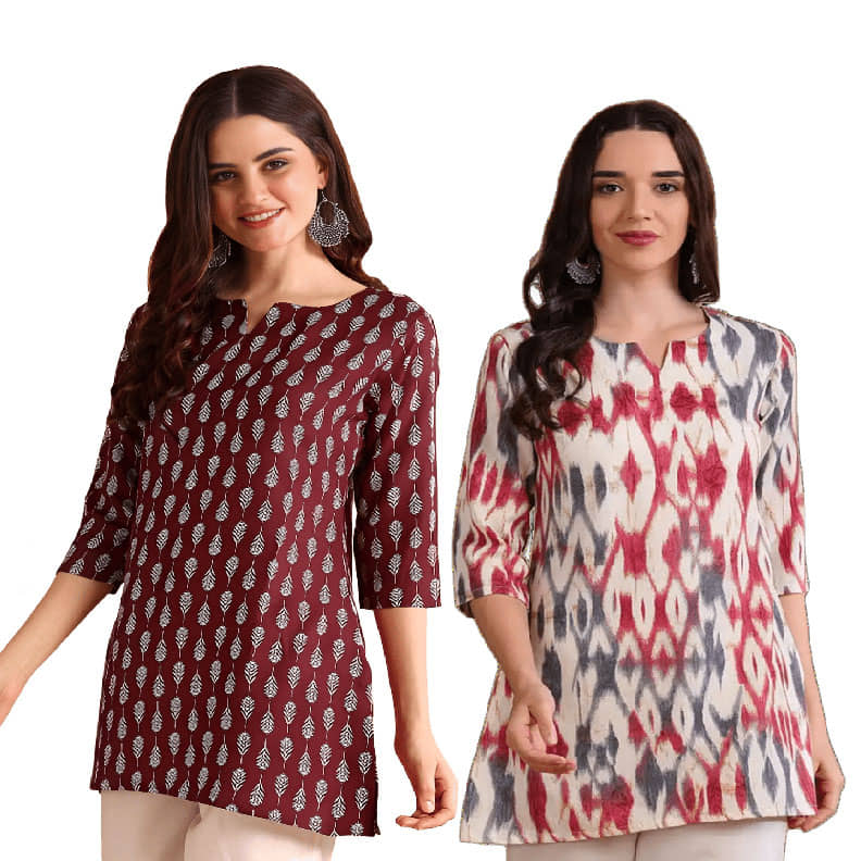 AK FASHION MALL Women Cotton Blend Printed A-line Kurti ( Blue ) - Kurtis, Tunics | Buy online on ZillyBuy