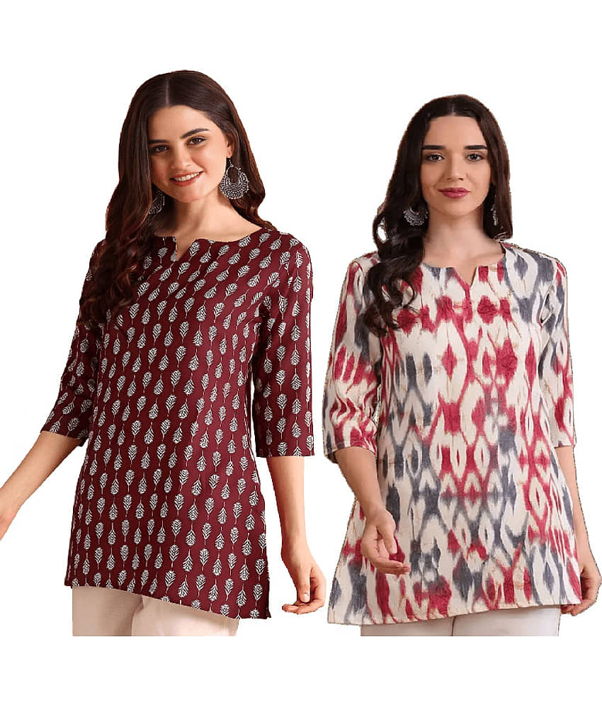 AK FASHION MALL Women Cotton Blend Printed A-line Kurti ( Blue ) - Kurtis, Tunics | Buy online on ZillyBuy
