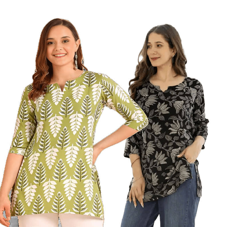 AK FASHION MALL Women Cotton Blend Printed A-line Kurti ( Blue ) - Kurtis, Tunics | Buy online on ZillyBuy