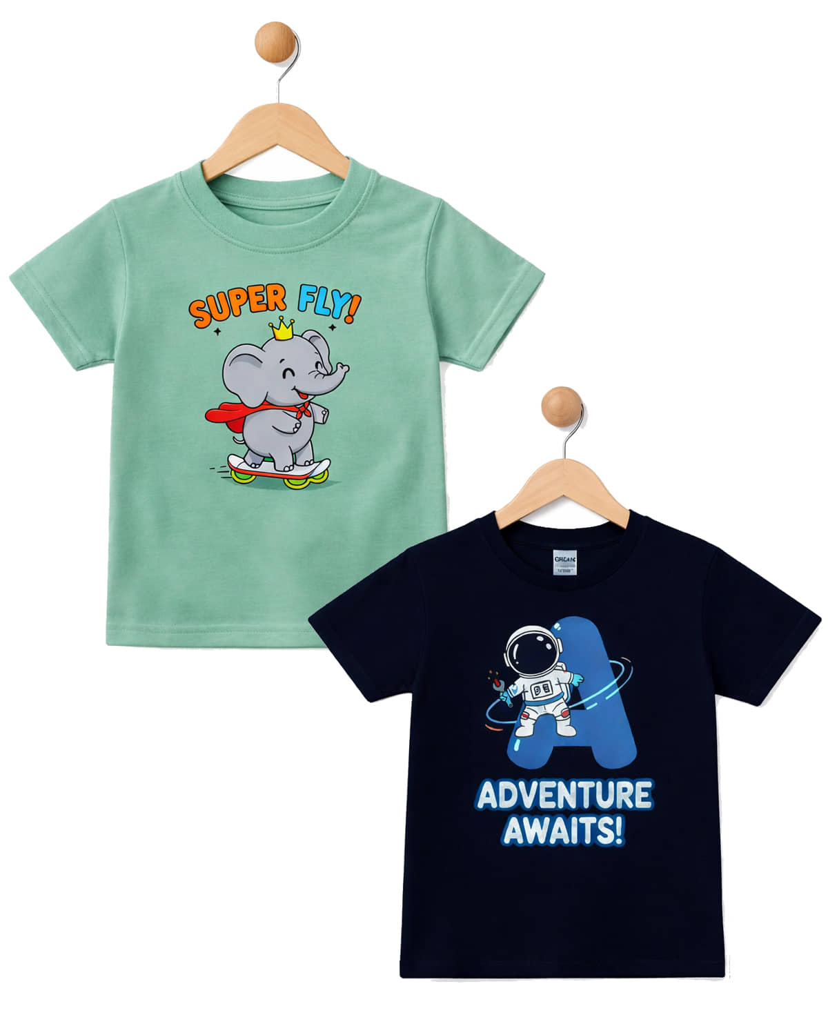 RBF84 Pack of 2 Boys & Girls Cotton Blend T-Shirt ( Multi )