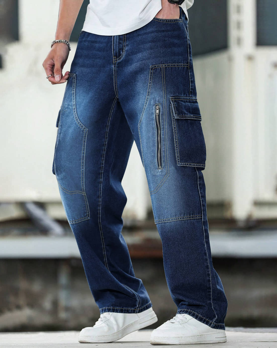 Eyebogler Solid Men's Jeans - Indigo Blue ( Pack of 1 ) - Jeans | Buy online on ZillyBuy