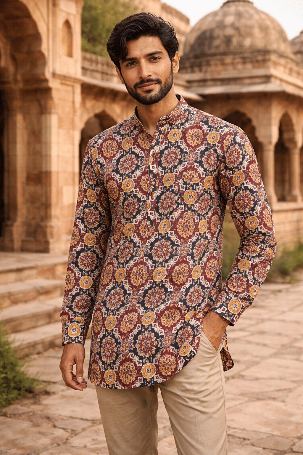 Frionkandy Cotton Printed Regular Kurta For Men ( Multi ) - Kurtas & Kurta Sets | Buy online on ZillyBuy
