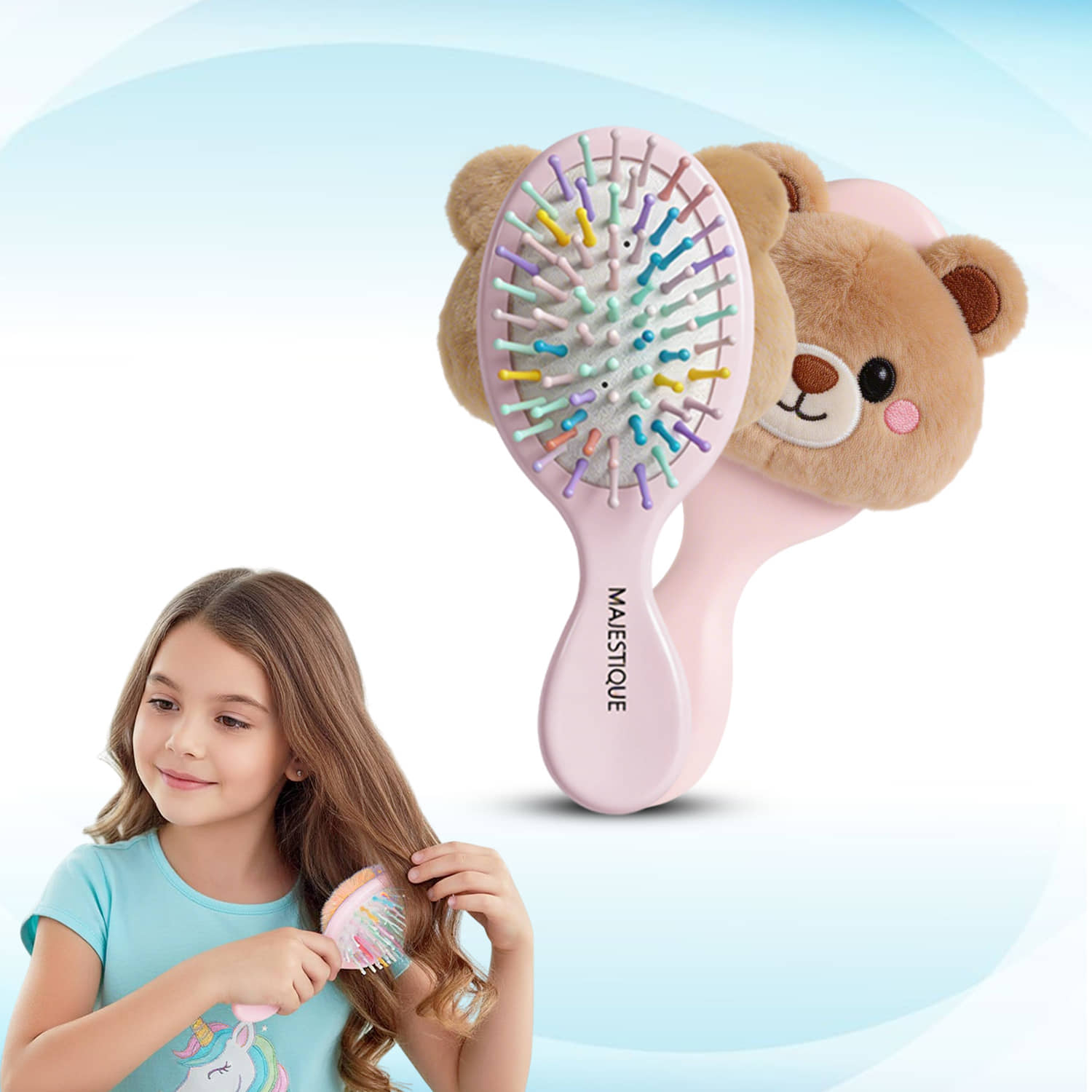 MAJESTIQUE Baby Hair Brush For All Hair Types ( Pack of 1 )