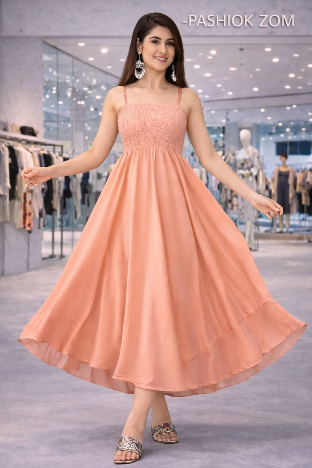 chiffon a line dress with sleeves CD 0192 Size 14 Long A Line Chiffon Long Sleeve Mother Of Dress Wedding Guest Gown main image 1
