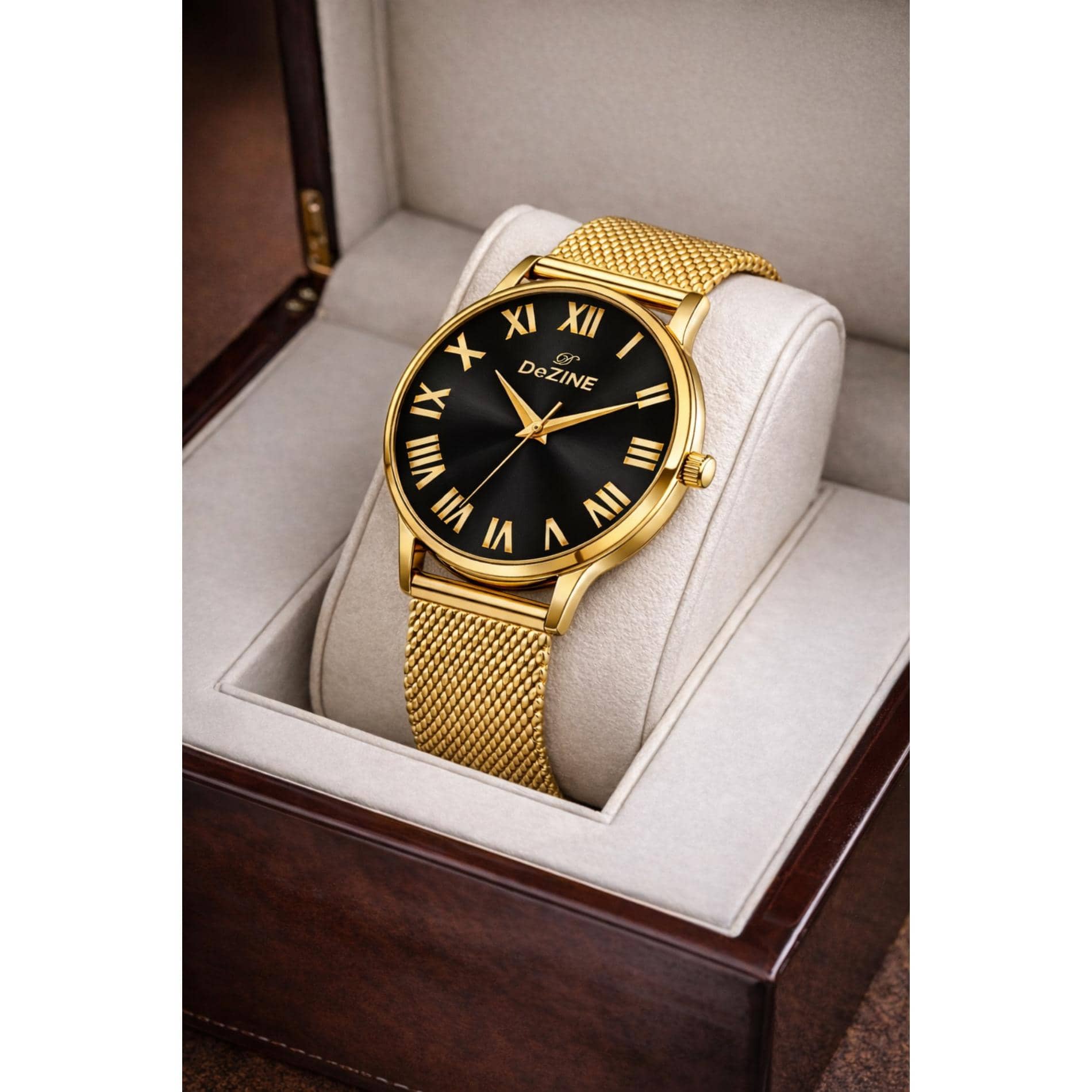 Dezine Gold Metal Analog Men's Watch