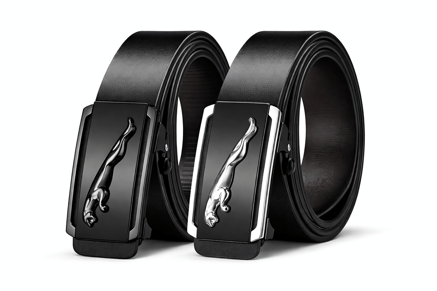 BAYEMA - Black Synthetic Men's Formal Belt ( Pack of 2 )