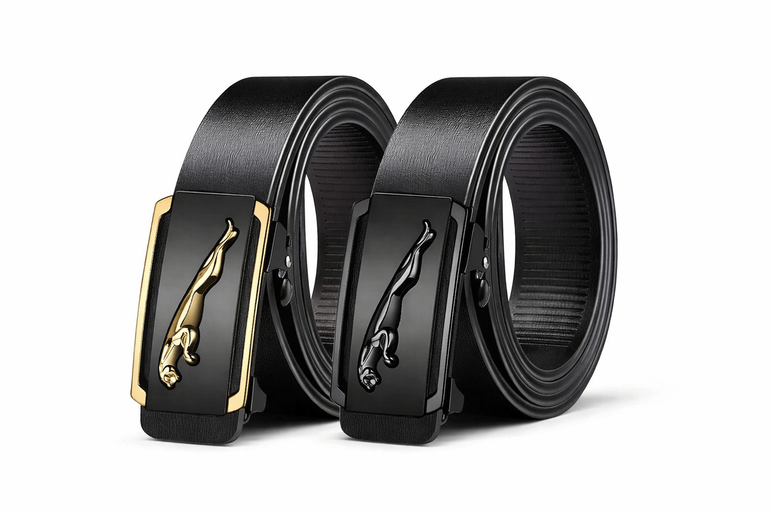 BAYEMA - Black Synthetic Men's Formal Belt ( Pack of 2 )