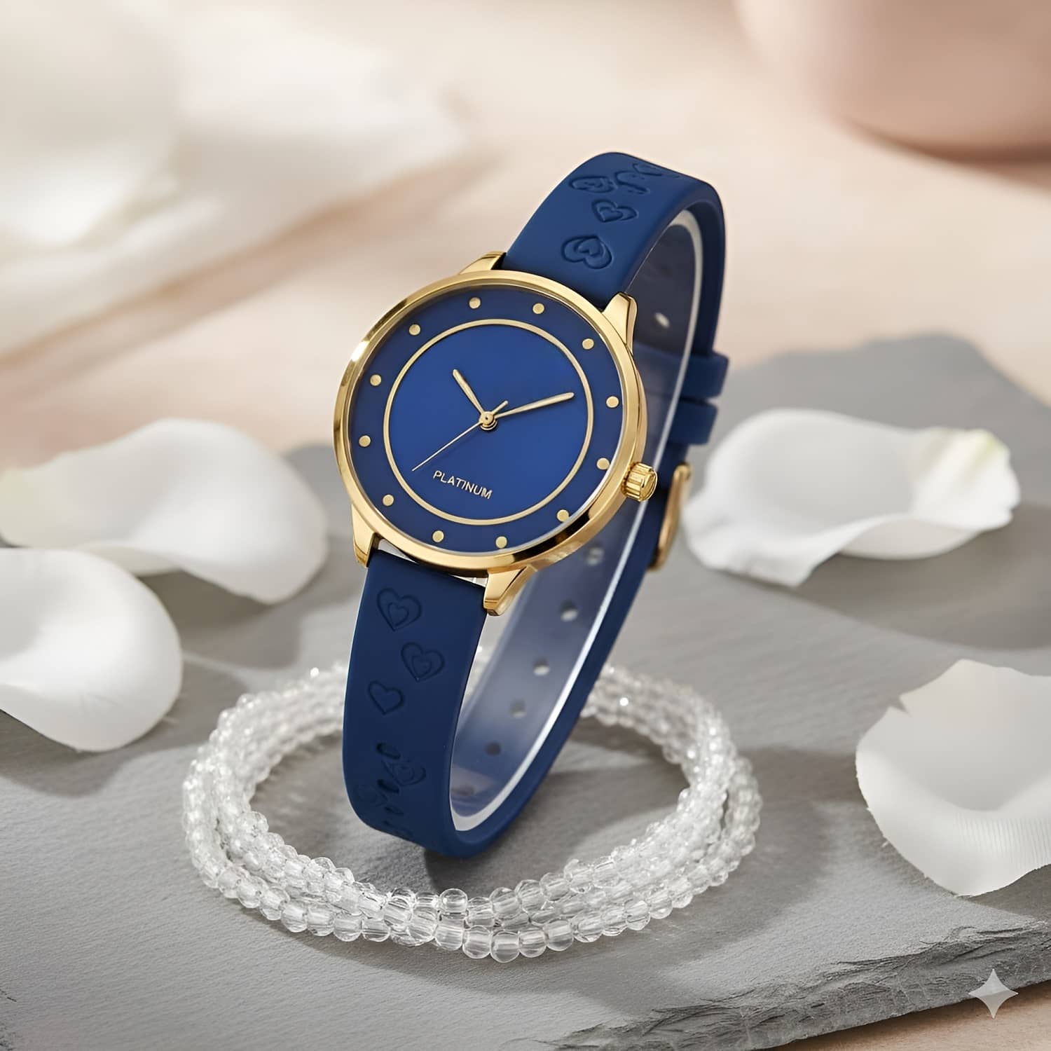 Cosmic Blue Silicon Analog Womens Watch