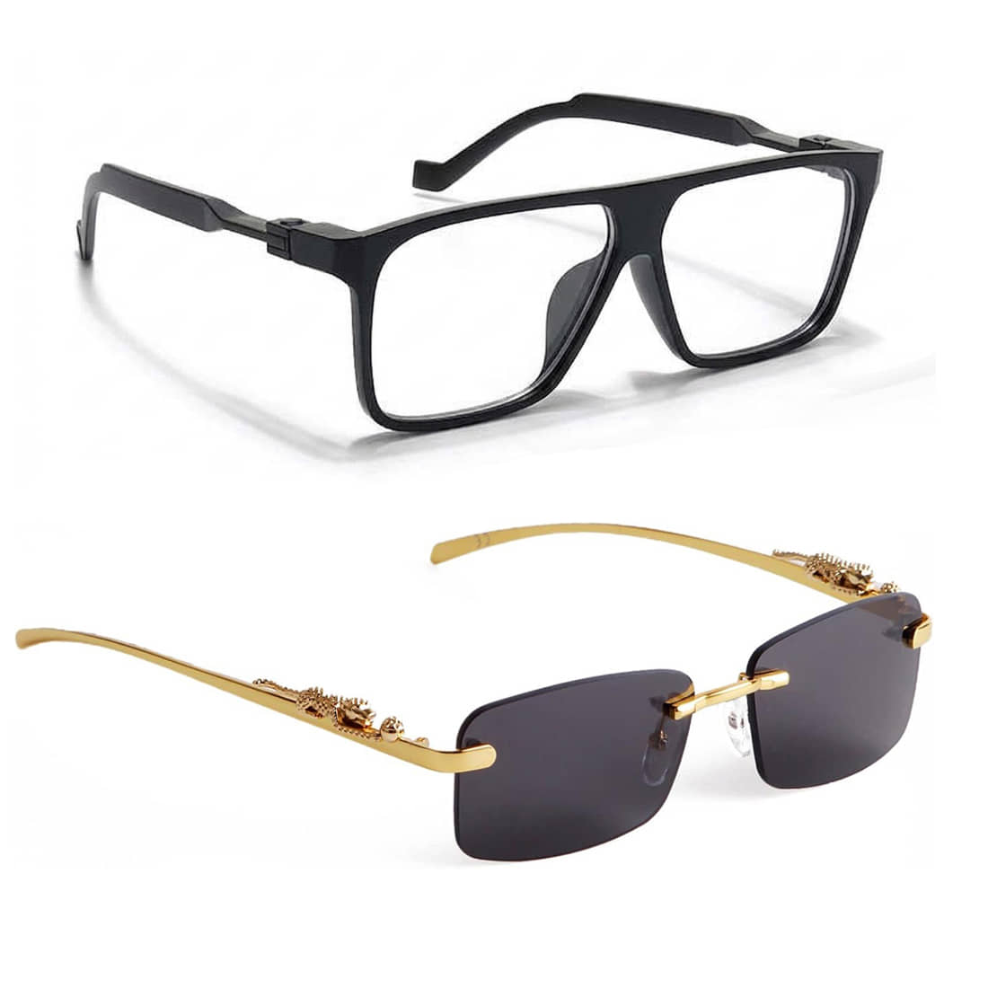 Elligator Black Square Sunglasses ( Pack of 2 ) - Sunglasses | Buy online on ZillyBuy