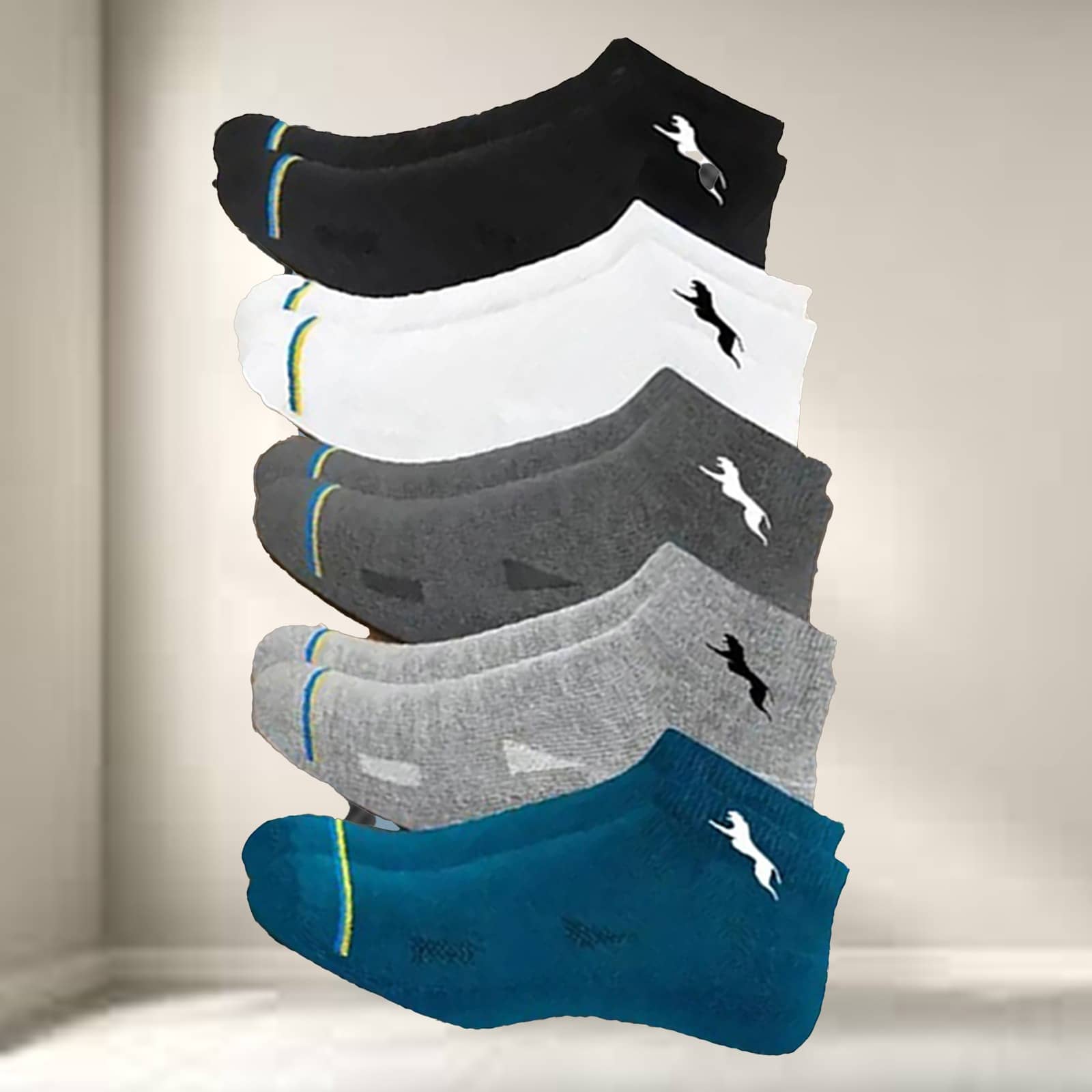 VAMEAR Pack of 5 Men's Cotton Blend Ankle Length Socks ( Multicolor ) - Socks | Buy online on ZillyBuy
