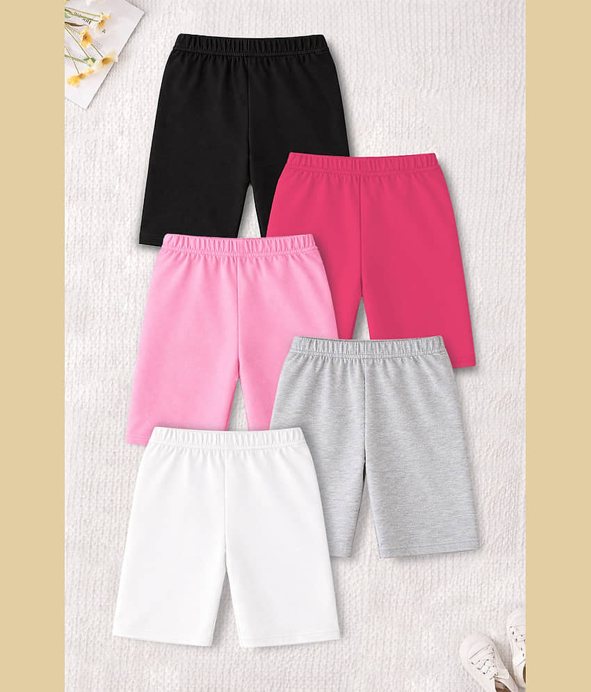 Trampoline Pack of 5 Girls Cotton Shorts ( Multicolor ) - Shorts | Buy online on ZillyBuy