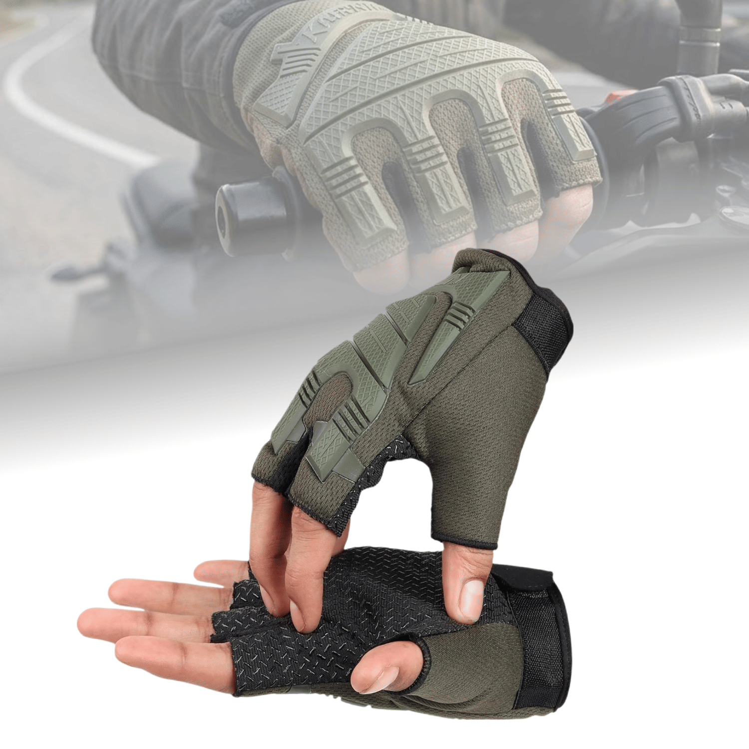 AKSMIT Green Nylon Men's Fingerless Gloves ( Pack of 1 ) - Jewellery Sets | Buy online on ZillyBuy