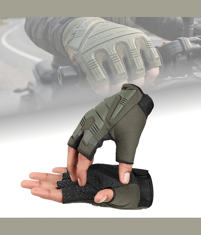 AKSMIT Green Nylon Men's Fingerless Gloves ( Pack of 1 ) - Jewellery Sets | Buy online on ZillyBuy