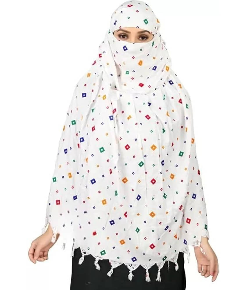 Revernest White Cotton Women's Scarf ( Pack of 1 ) - Dupattas & Shawls | Buy online on ZillyBuy
