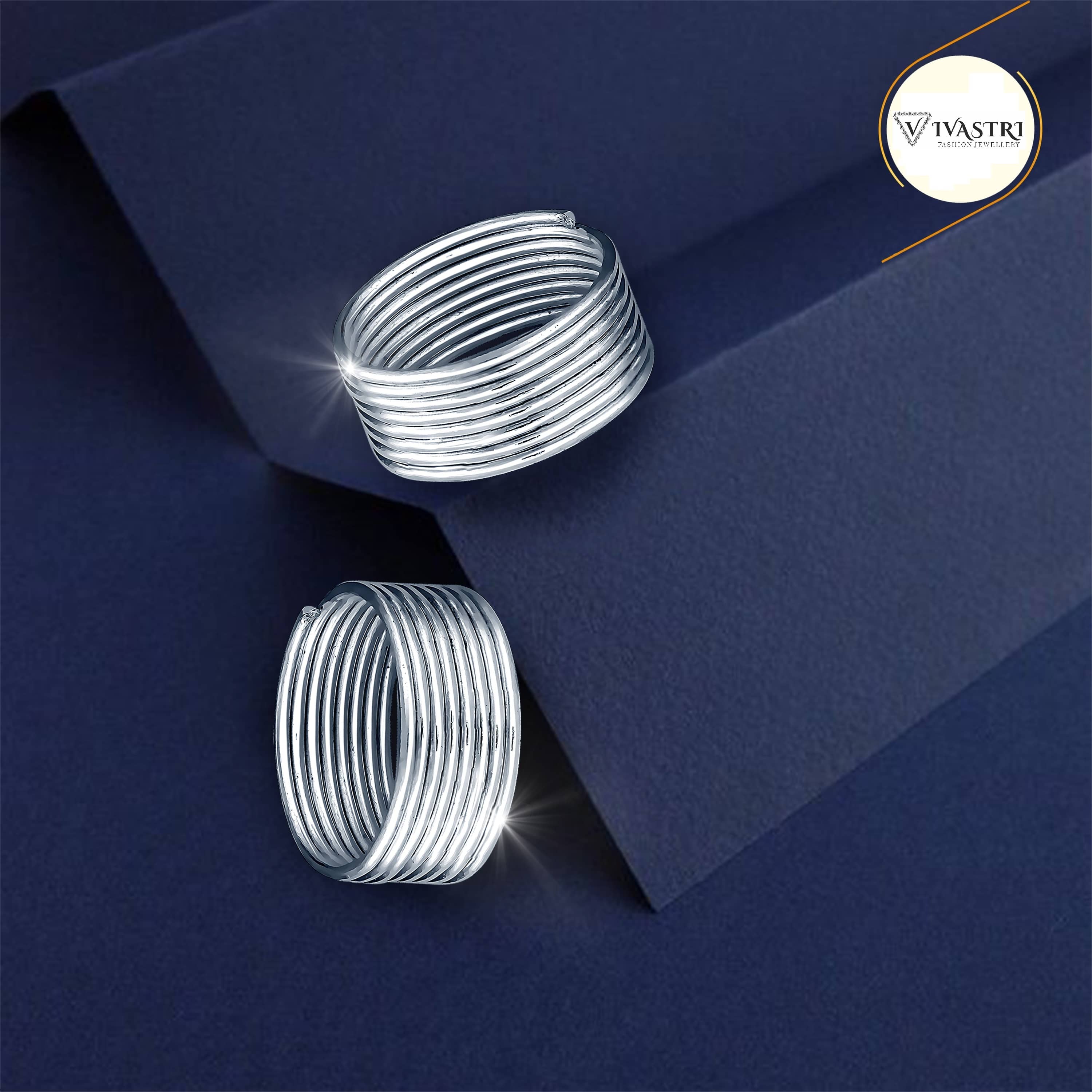 VIVASTRI Silver Toe Rings ( Pack of 2 )