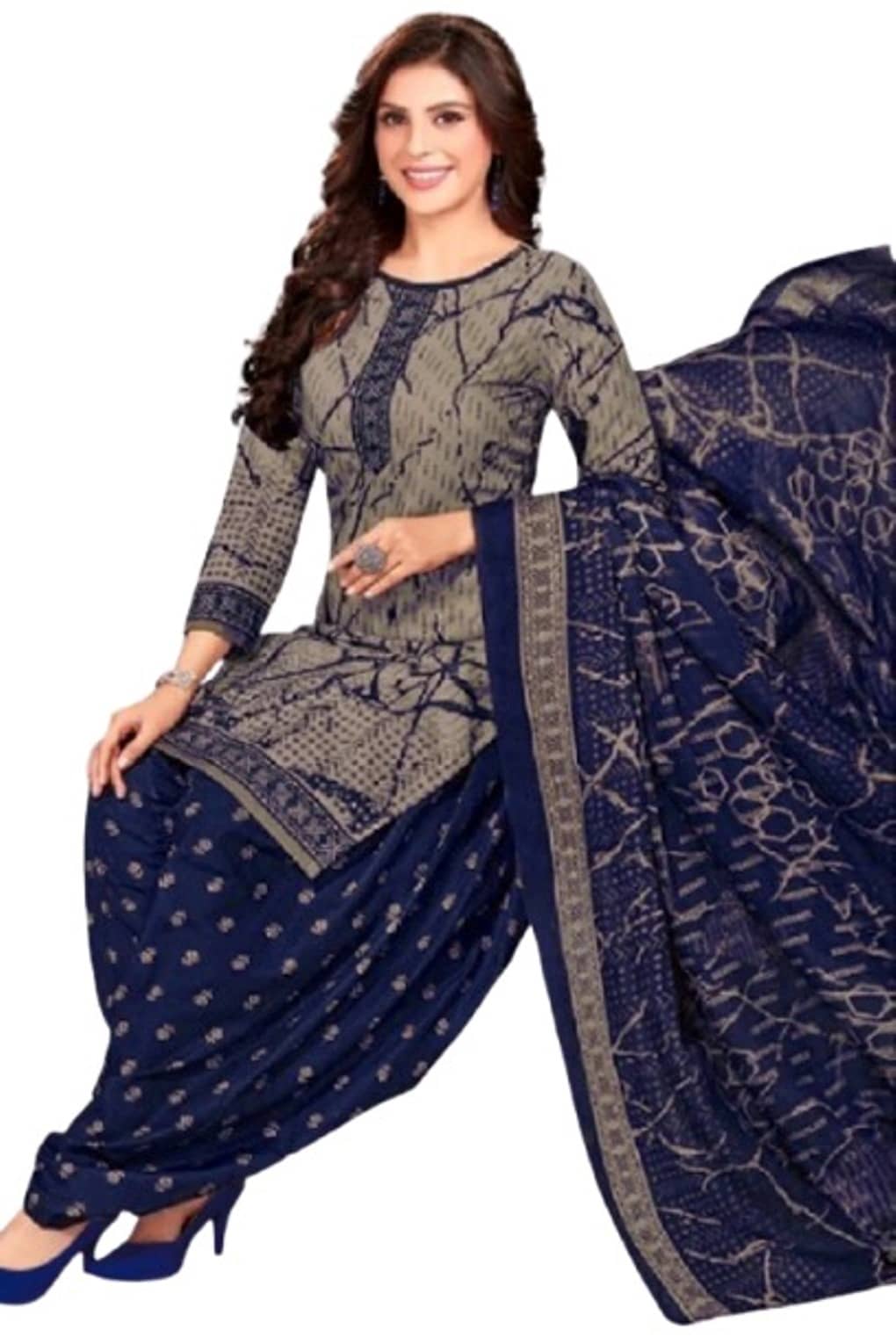 SIMMU Women's Crepe Unstitched Salwar Suit - Unstitched Fabrics | Buy online on ZillyBuy