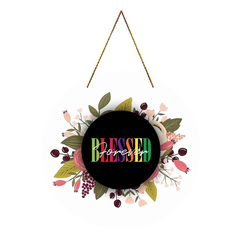 Blessed Home Wall Hanging for Home Decoration Happy Family Wall Sculpture Wall Stickers Life Quotes Door Hanging Living Room Decor Diwali Decoration Gift Under 100 Festival Decorative Items Wallpapers