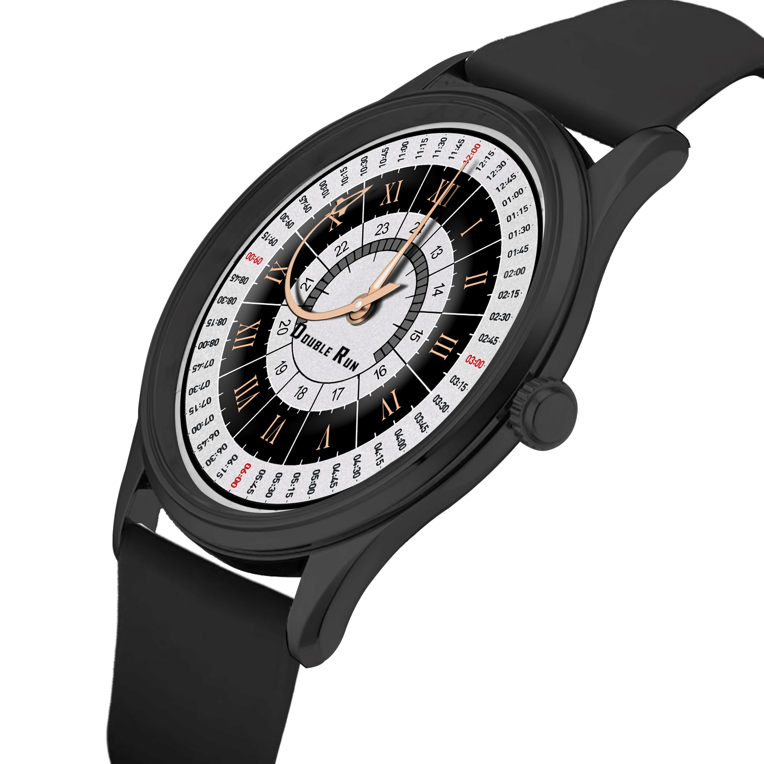 DoubleRun Black Silicon Chronograph Men's Watch