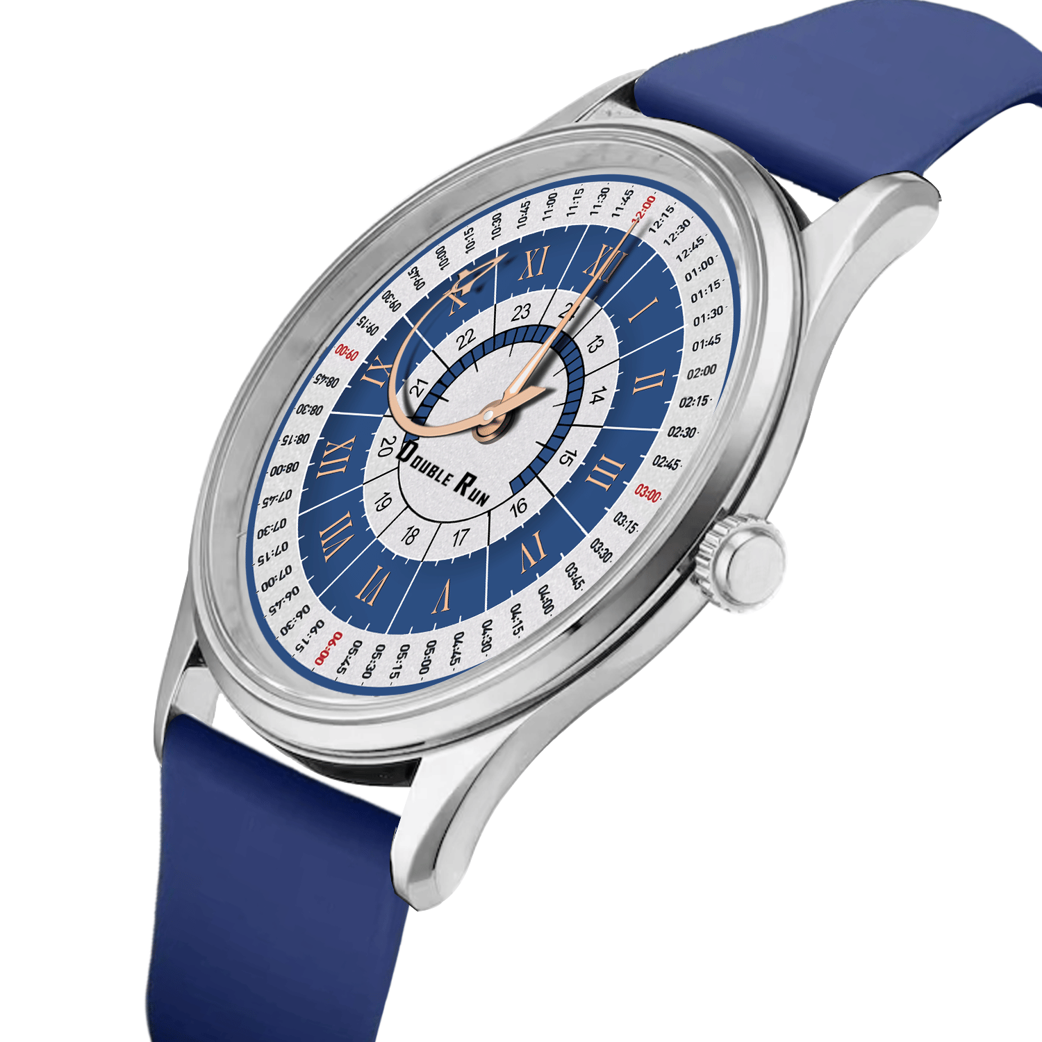 DoubleRun Blue Silicon Chronograph Men's Watch