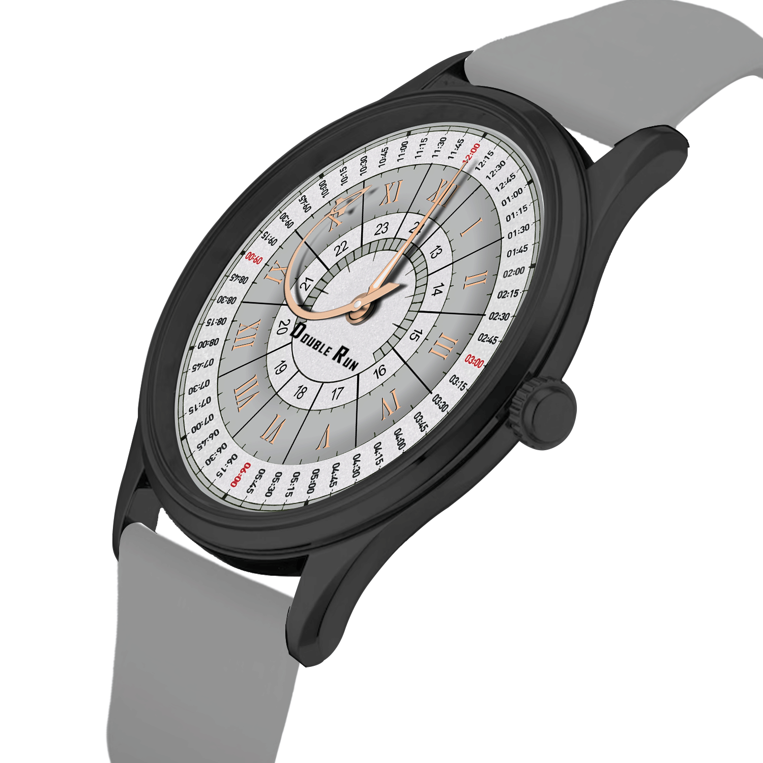 DoubleRun Light Grey Silicon Chronograph Men's Watch