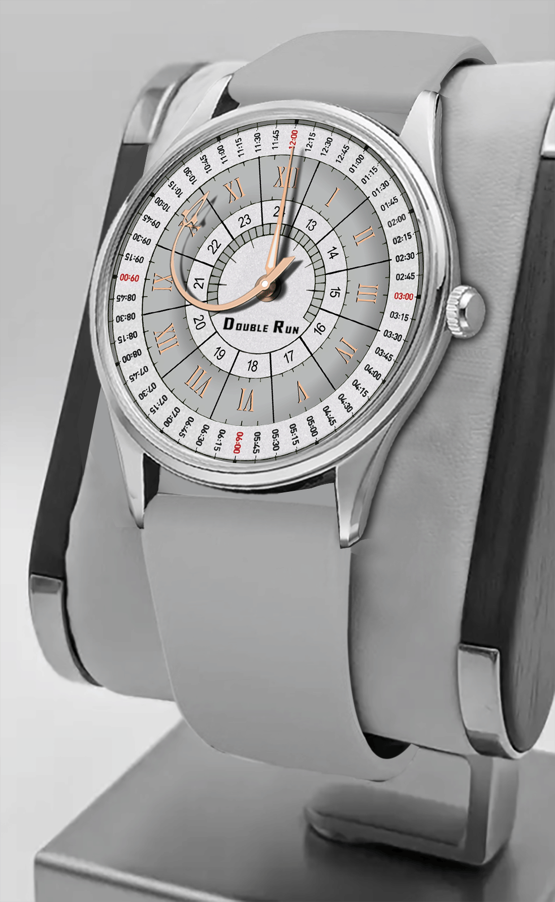 DoubleRun Light Grey Silicon Chronograph Men's Watch