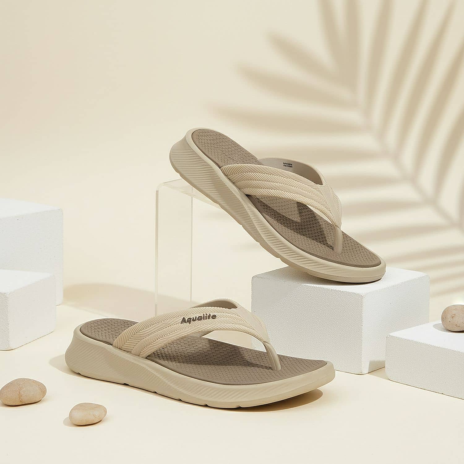Aqualite Beige Men's Thong Flip Flop