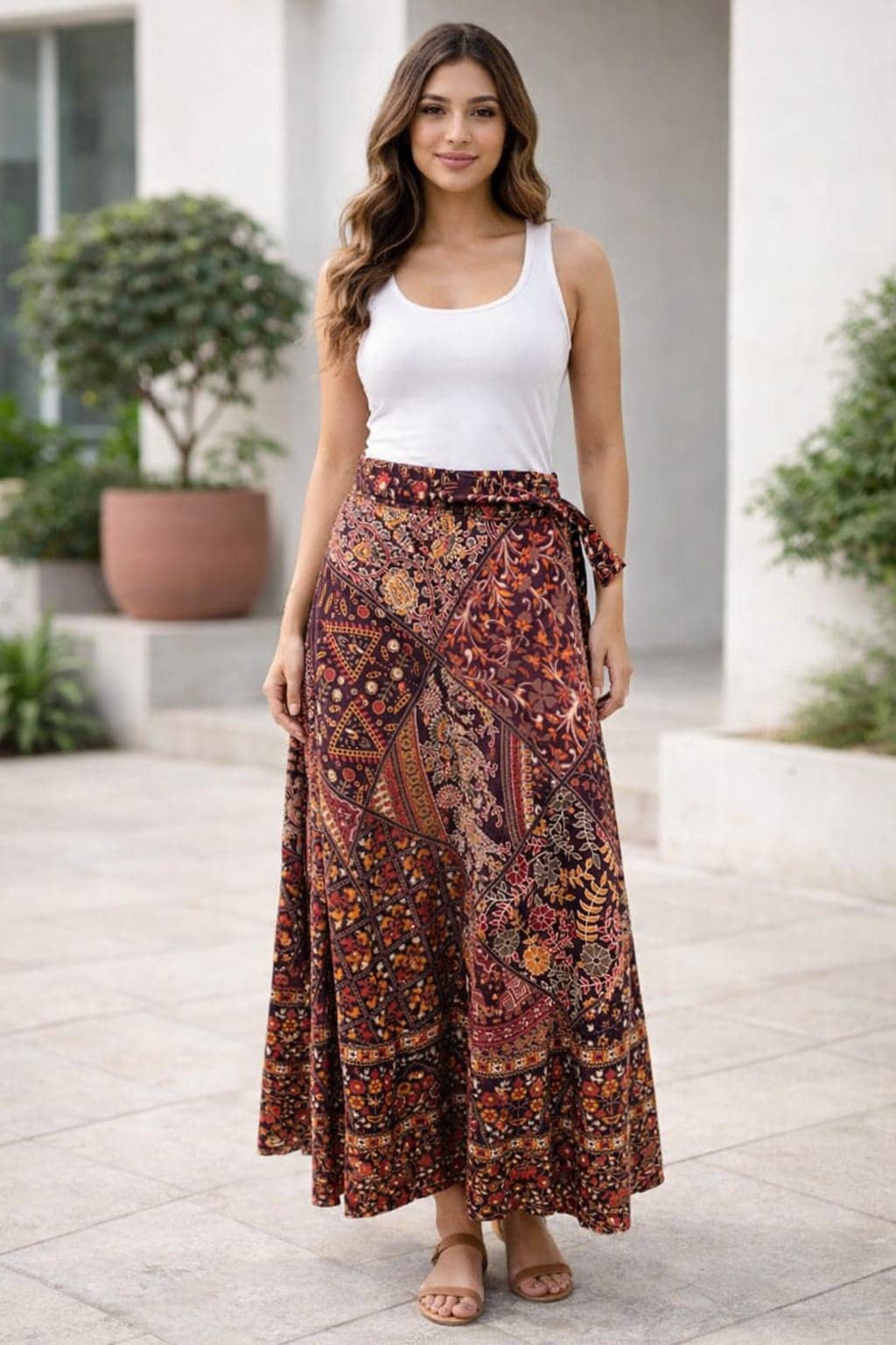 Frion Kandy Multi Color Cotton Women's Wrap Skirt ( Pack of 1 )