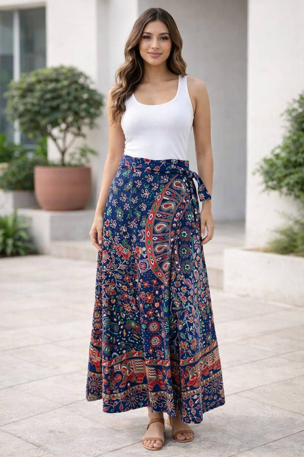 Frion Kandy Multi Color Cotton Women's Wrap Skirt ( Pack of 1 )