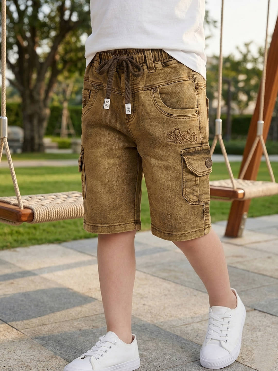 JFR Pack of 1 Cotton Shorts For Boys ( Khaki ) - Shorts | Buy online on ZillyBuy